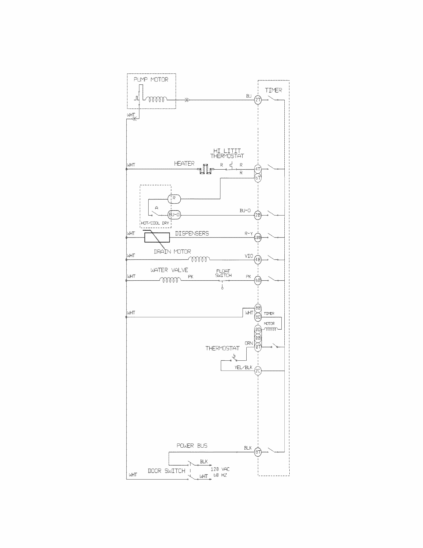 Wiring Diagram Diagram and Parts List for 58714013410B  Kenmore Dishwasher