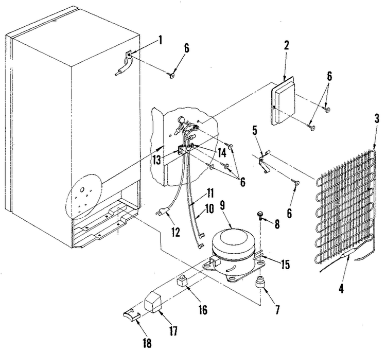Unit Parts Diagram and Parts List for 5648600010  Kenmore Refrigerator