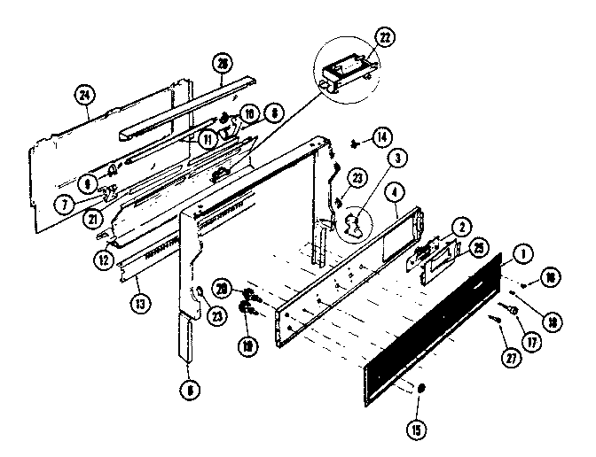 Backguard Section Diagram and Parts List for 30-3348-01  Tappan Range