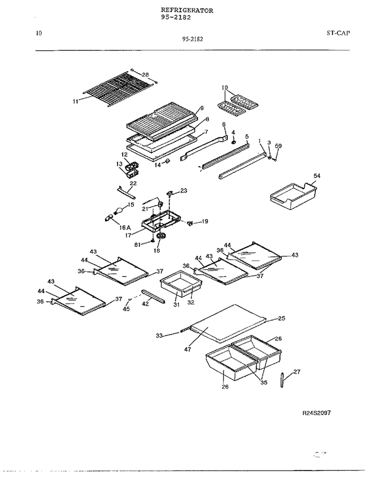 Electrical Equipment Page 9 Diagram and Parts List for 95-2182  Frigidaire Refrigerator
