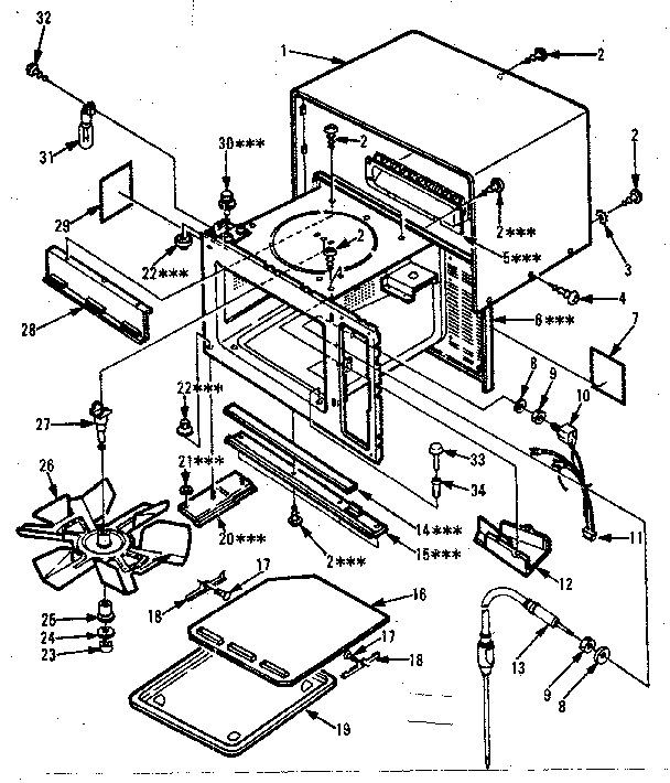 Cabinet Parts Diagram and Parts List for 5648788610  Kenmore Microwave