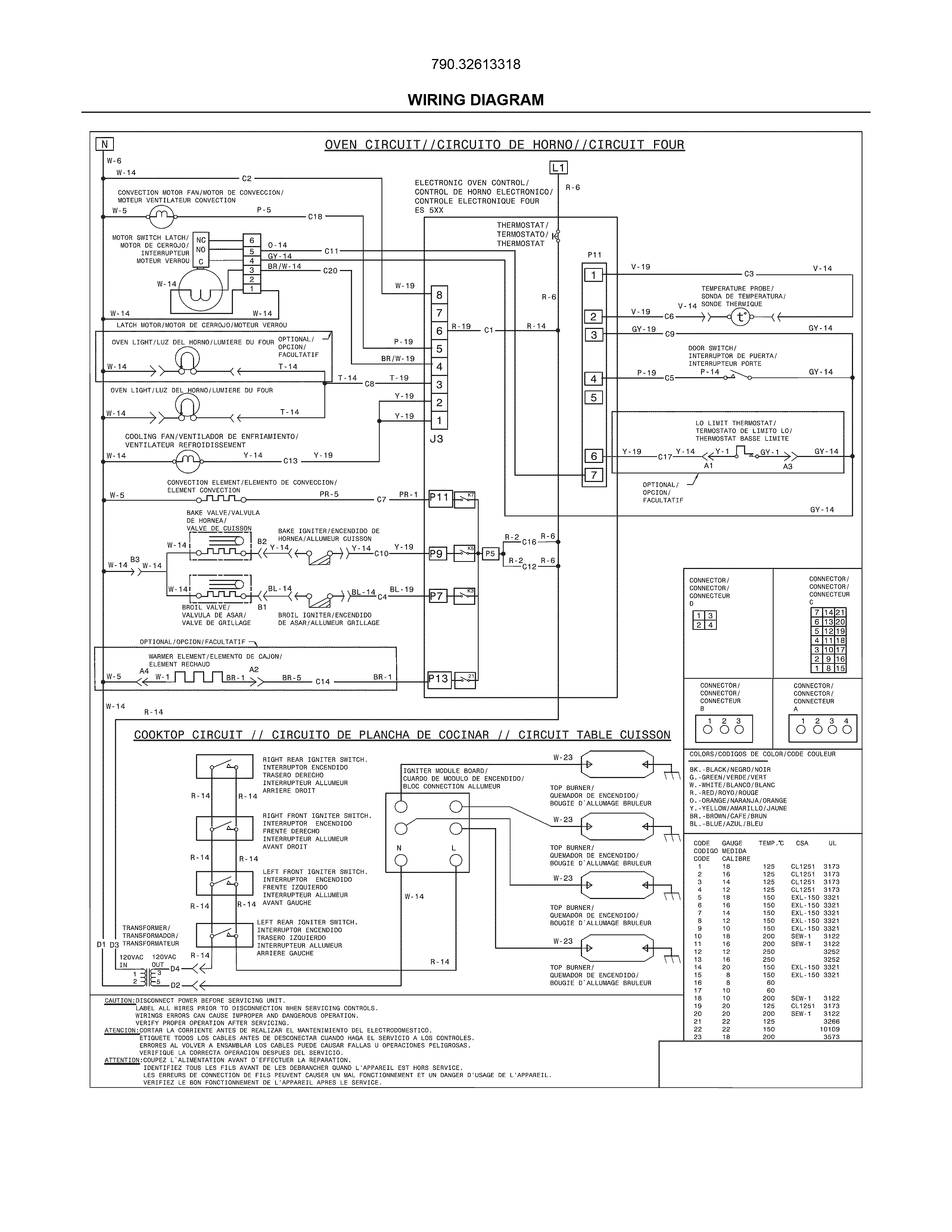 Wiring Diagram Diagram and Parts List for 79032613318  Kenmore Range