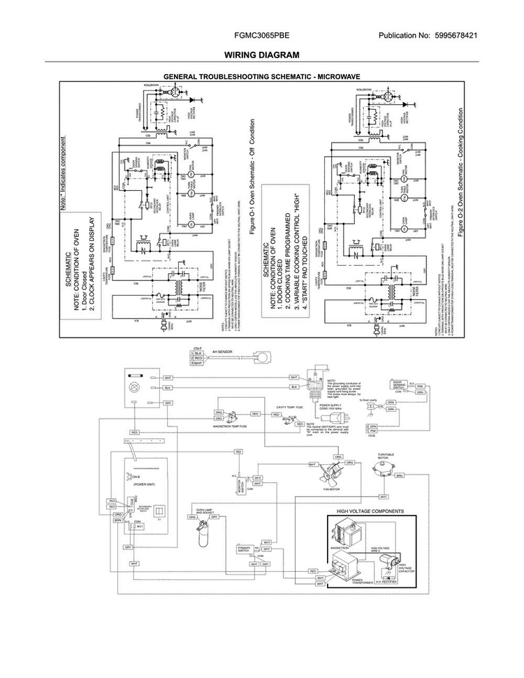 Wiring Diagram Diagram and Parts List for FGMC3065PBE  Frigidaire Microwave Oven Combo