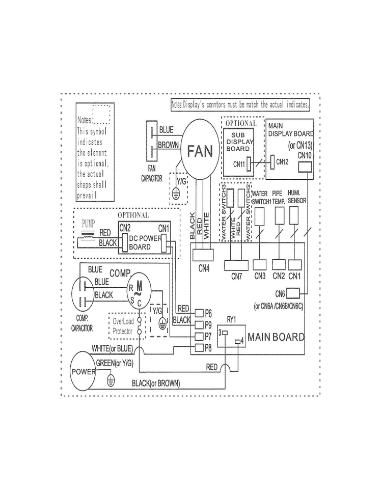 Wiring Diagram Diagram and Parts List for FAD704DWD6  Frigidaire Dehumidifier