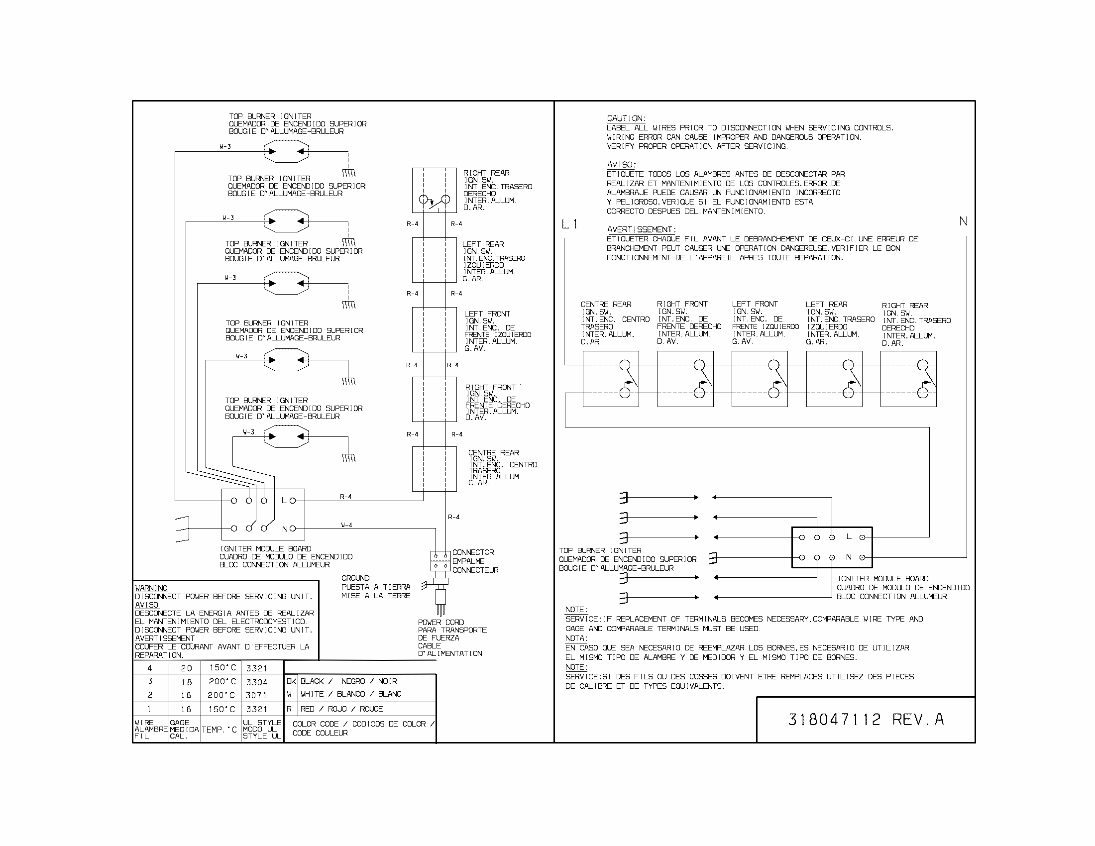 Wiring Diagram Diagram and Parts List for 79032242401  Kenmore Cooktop
