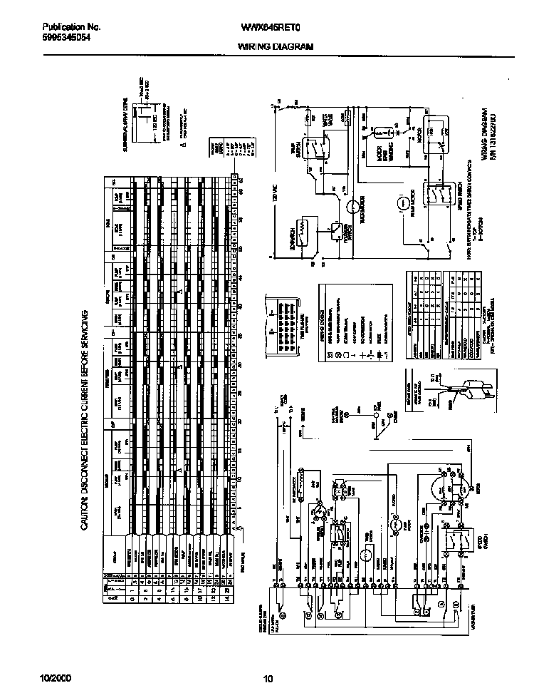 Wiring Diagram Diagram and Parts List for WWX645RET0  Westinghouse Washer