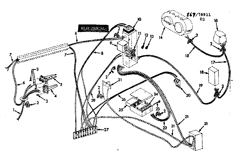 Electrical Diagram and Parts List for 86776911  Frigidaire Air Conditioner
