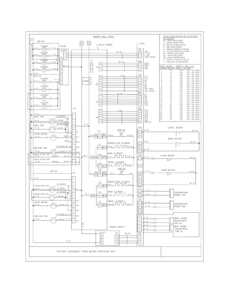 Wiring Diagram Diagram and Parts List for EI30EW45PSC  Electrolux Wall Oven