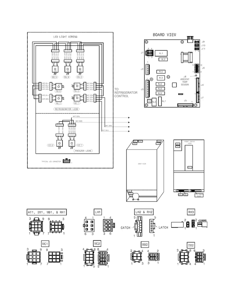 Wiring Diagram Diagram and Parts List for FPHB2899PF6A  Frigidaire Refrigerator