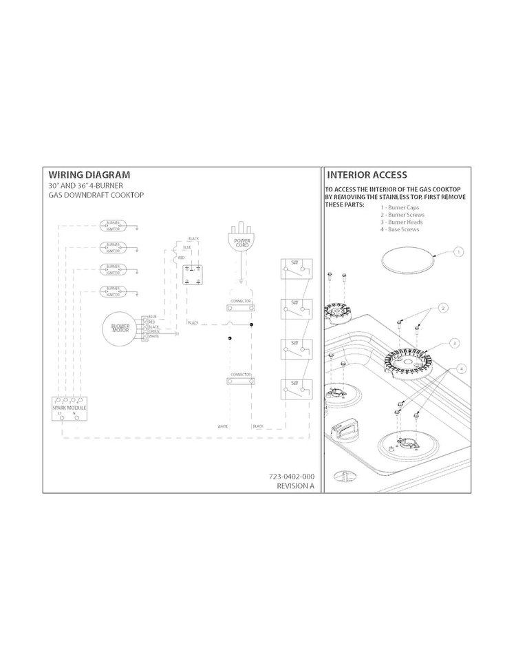 Wiring Diagram Diagram and Parts List for RC30DG60PS0  Uni Cooktop