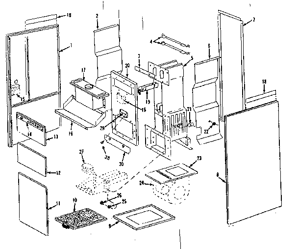 Furnace assemblies Diagram and Parts List for 86764111  Frigidaire Furnace