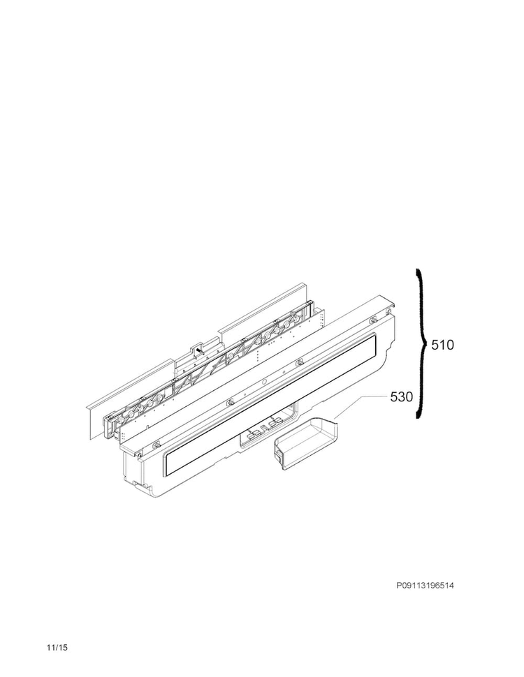 Control Panel Diagram and Parts List for EI24CD35RS2A  Electrolux Dishwasher