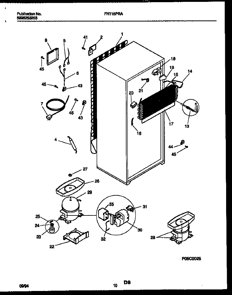 SYSTEM AND AUTOMATIC DEFROST PARTS Diagram and Parts List for FRT18PRAD3  Frigidaire Refrigerator