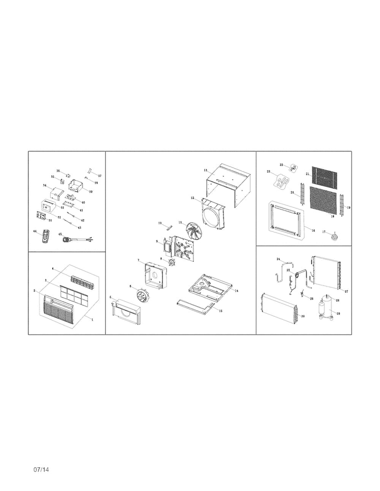 Recommended Spare Parts Diagram and Parts List for FFTA10C3Q11  Frigidaire Air Conditioner
