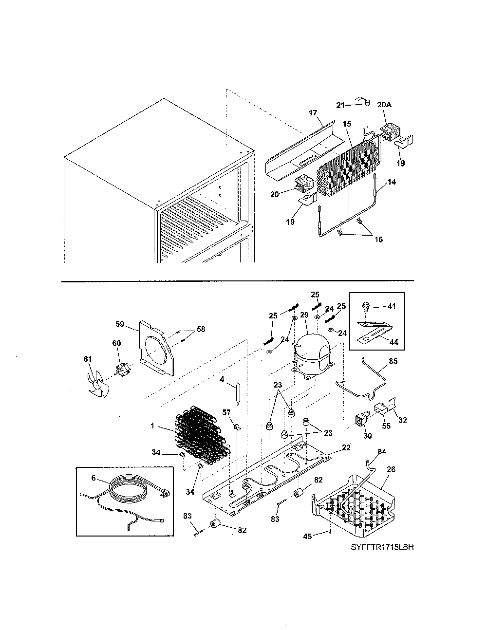 System Diagram and Parts List for 2537888301E  Kenmore Refrigerator