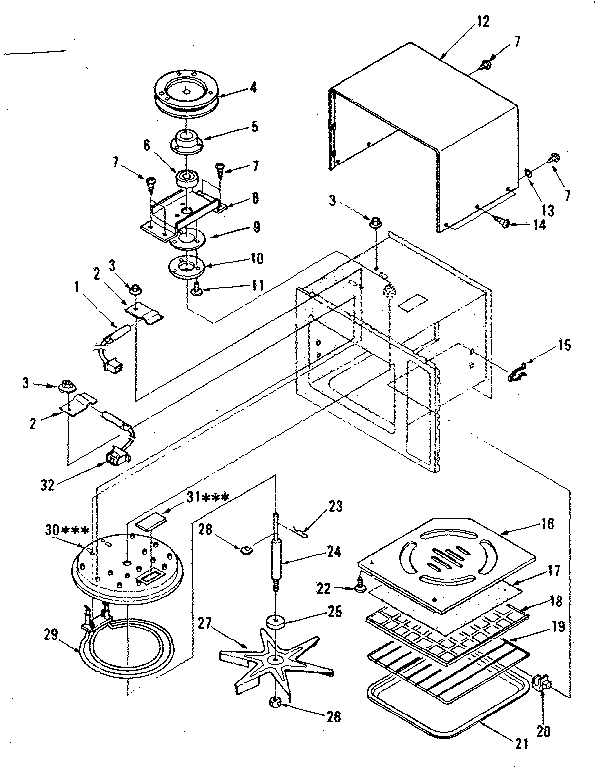 Cavity Parts-b Diagram and Parts List for 5648688310  Kenmore Microwave