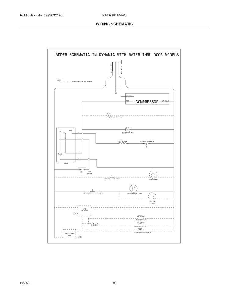 Wiring Schematic Diagram and Parts List for KATR1816MW6  Kelvinator Refrigerator