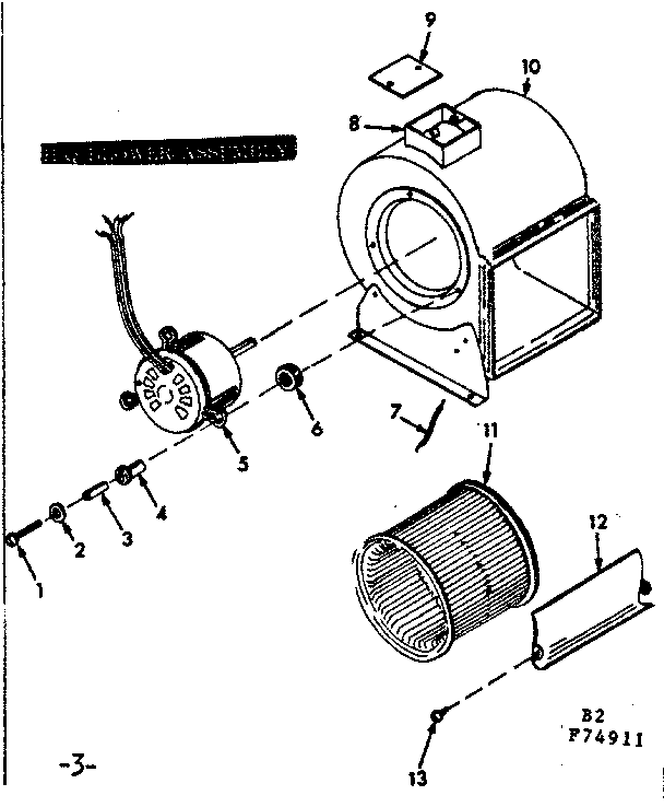 Hq blower assembly Diagram and Parts List for 867749111  Frigidaire Air Conditioner