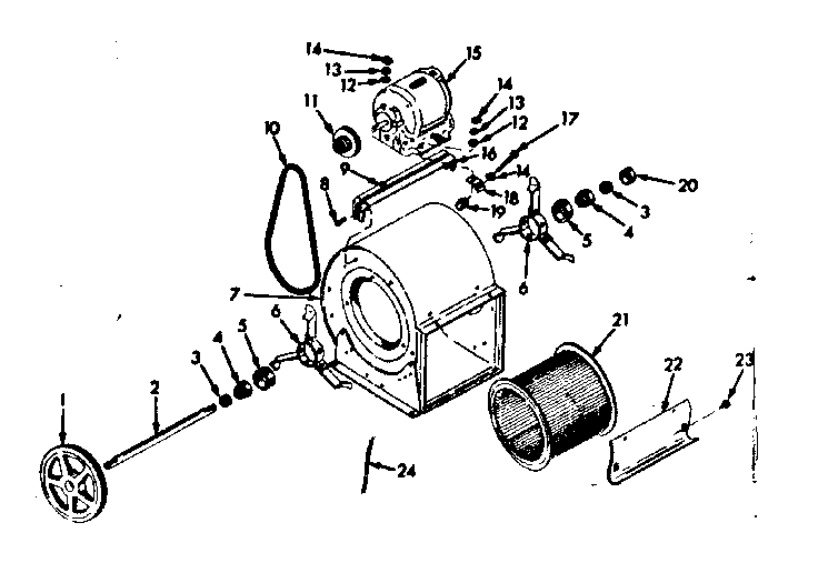 Blower assembly Diagram and Parts List for 86774774  Frigidaire Heater