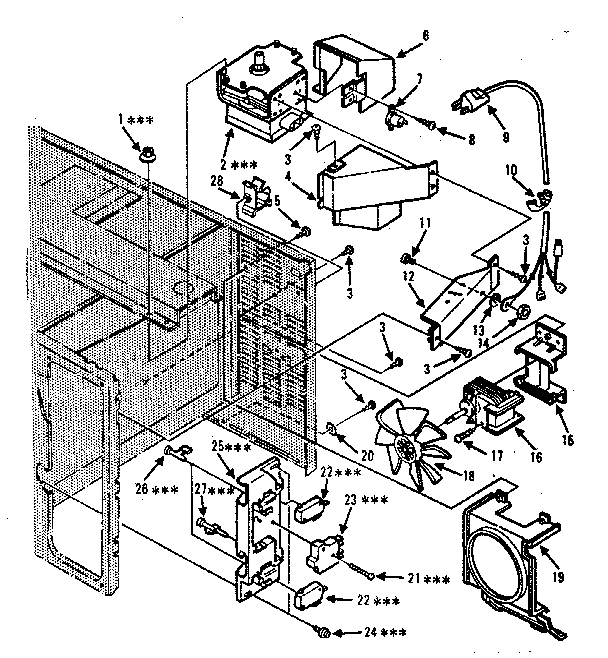 Switches And Microwave Parts Diagram and Parts List for 5648844881  Kenmore Microwave