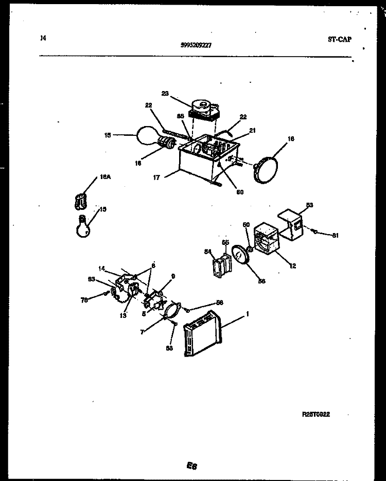 REFRIGERATOR CONTROL ASSEMBLY, DAMP Diagram and Parts List for RS22F5WX1B  Gibson Refrigerator