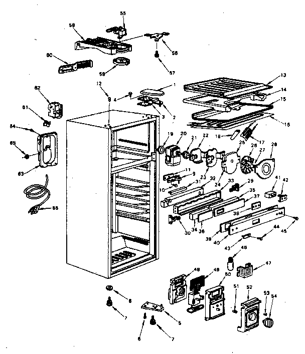 Cabinet Parts Diagram and Parts List for 5648680200  Kenmore Refrigerator