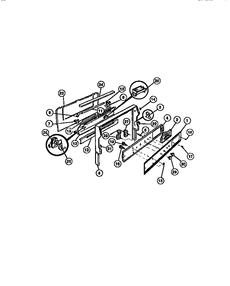 BACKGUARD Diagram and Parts List for 30-3858-00-02  Tappan Range