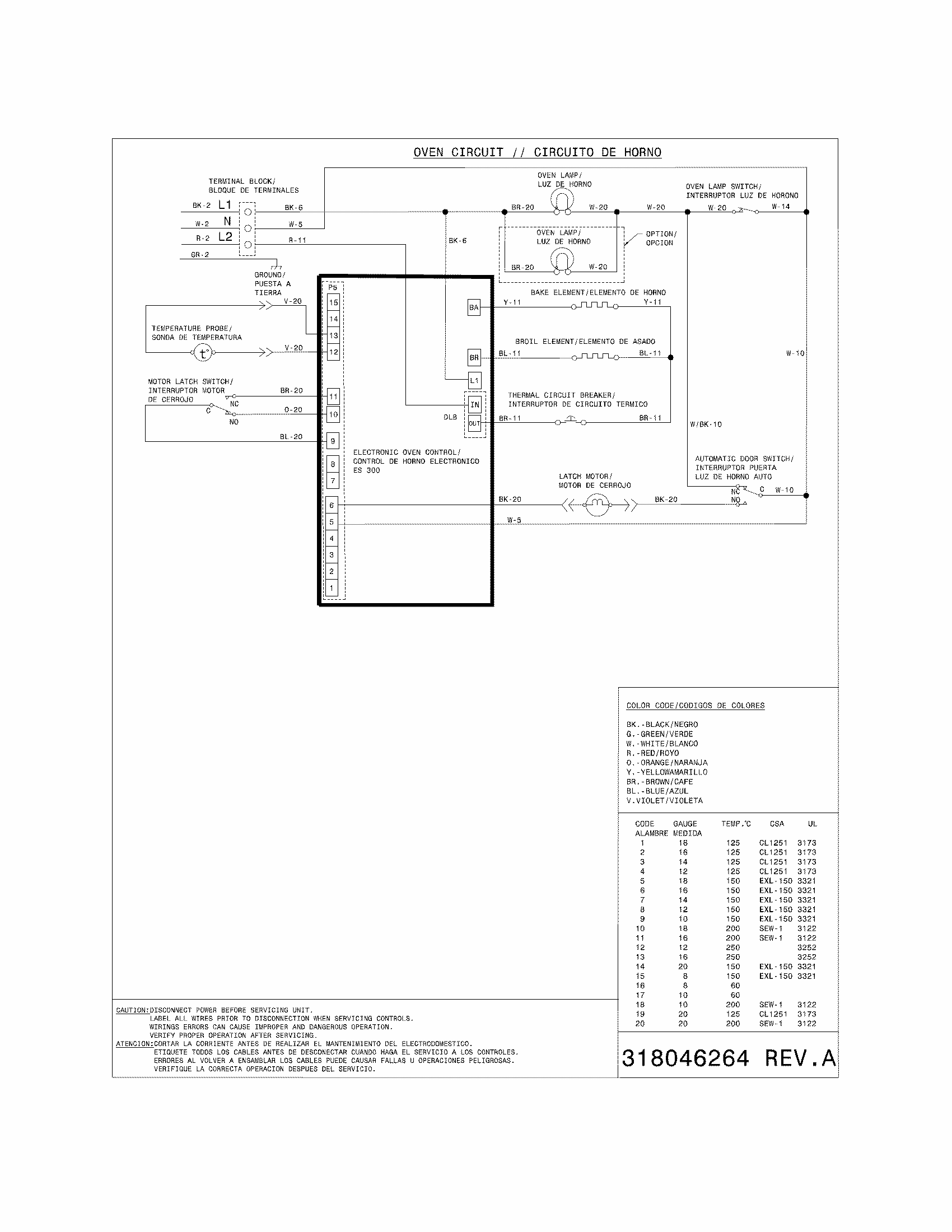 Wiring Diagram Diagram and Parts List for 79040454803  Kenmore Wall Oven