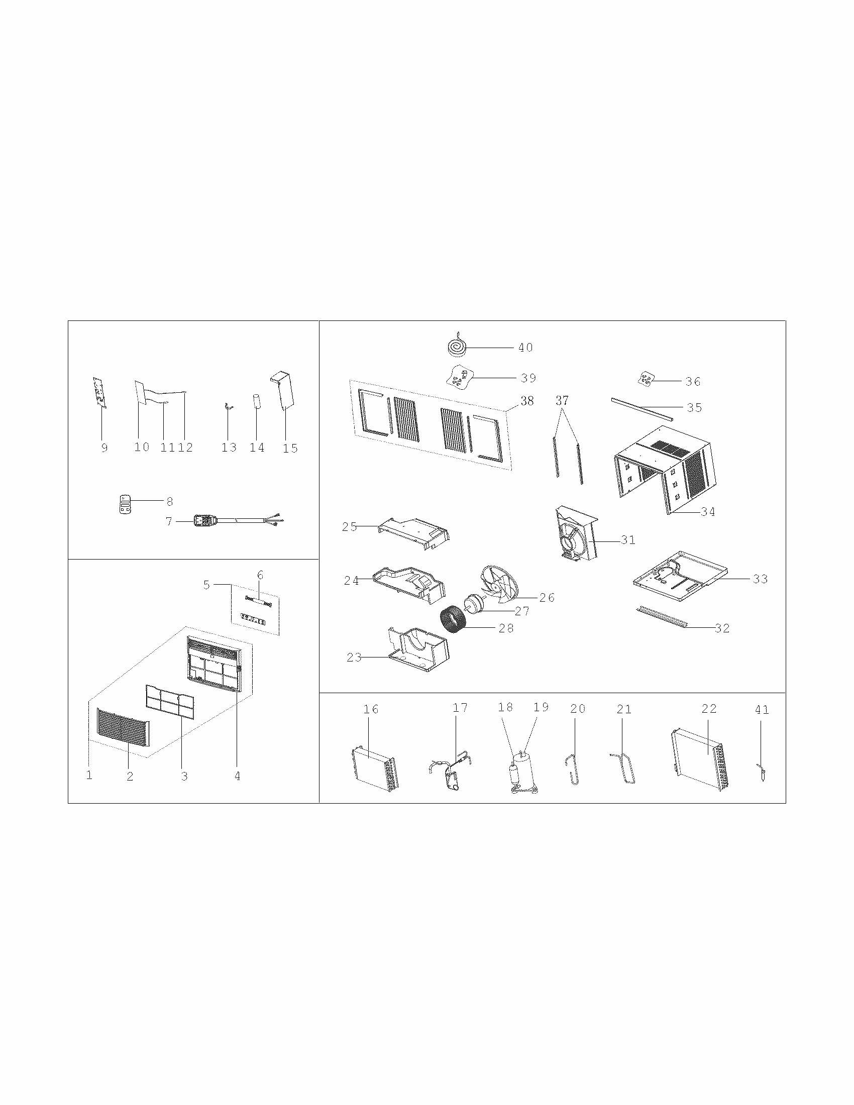 Recommended Spare Parts Diagram and Parts List for 25379081016  Kenmore Air Conditioner