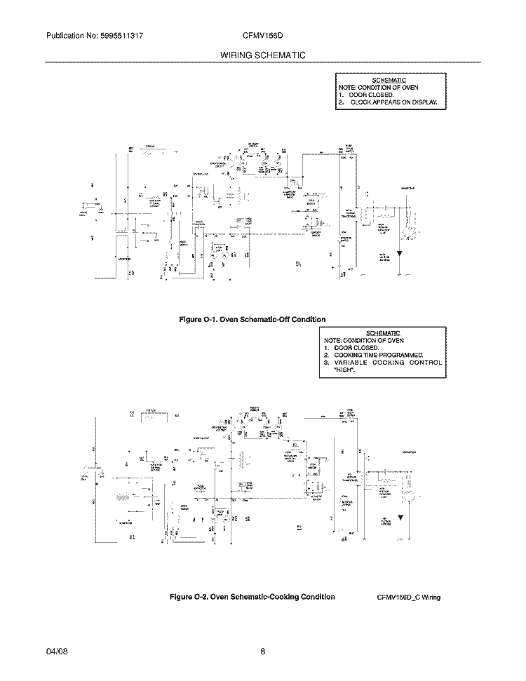 WIRING SCHEMATIC Diagram and Parts List for CFMV156DSC  Frigidaire Microwave