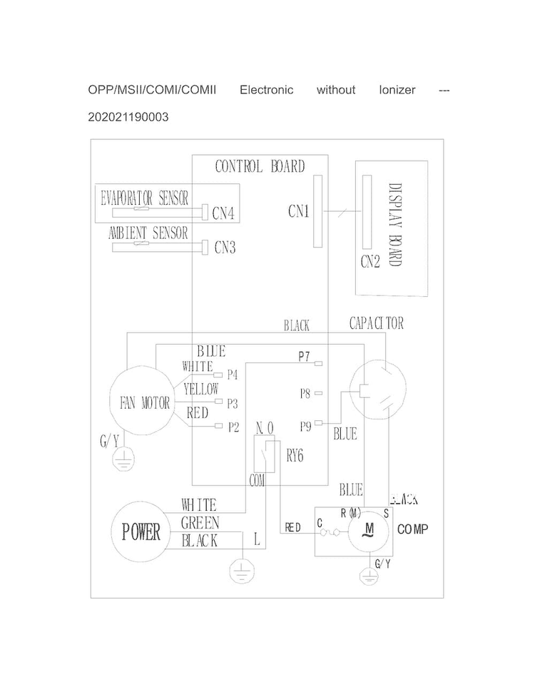 Wiring Diagram Diagram and Parts List for FFRE12L3Q12  Frigidaire Air Conditioner