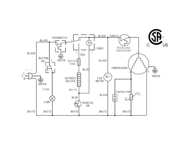 Wiring Diagram Diagram and Parts List for BFPH45F4LM  Frigidaire Refrigerator