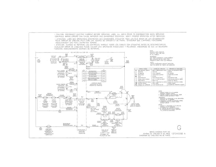 Wiring Diagram Diagram and Parts List for EIMGD60LT3  Electrolux Dryer