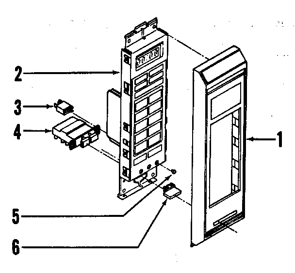 Control Panel Diagram and Parts List for 56-4877  Tappan Microwave