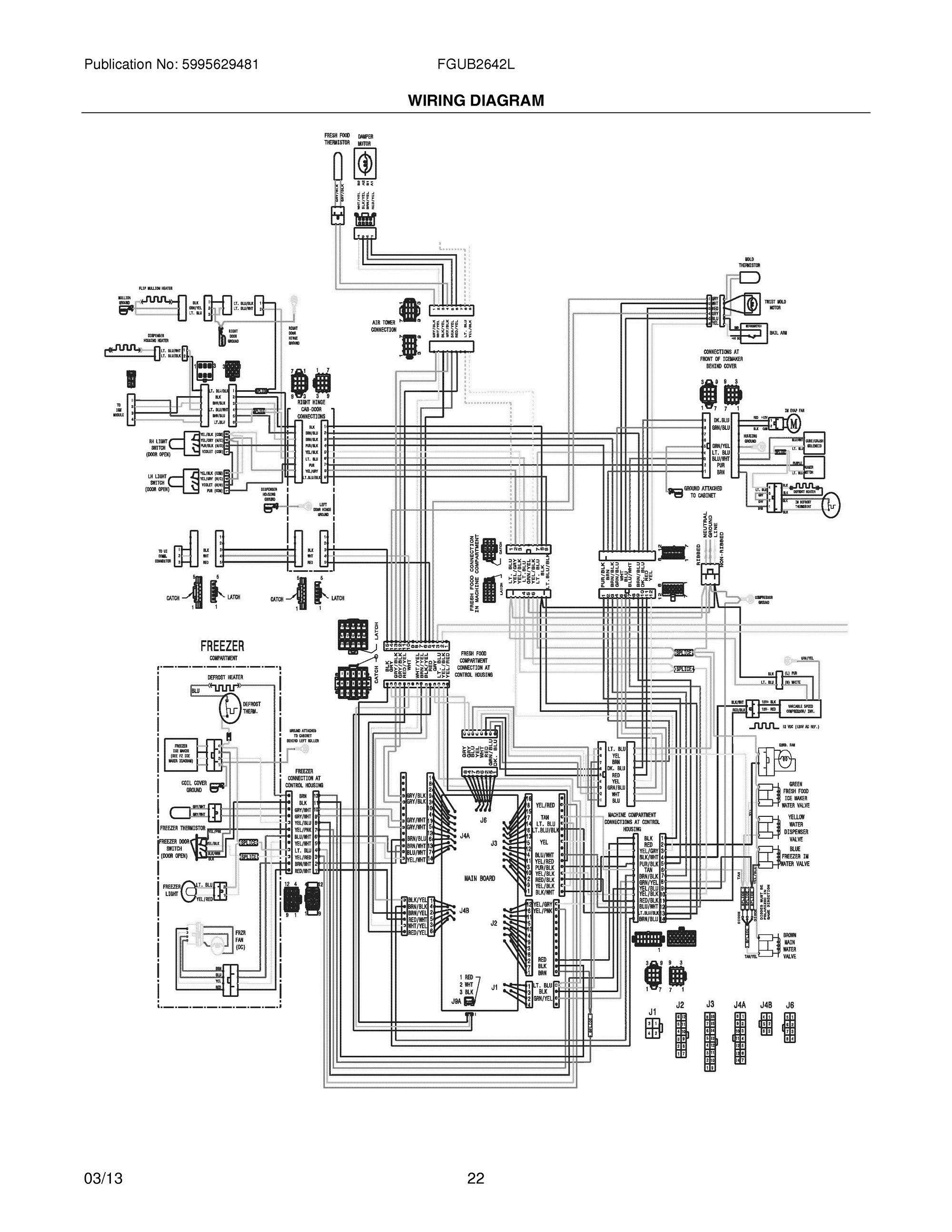 20 - WIRING DIAGRAM Diagram and Parts List for FGUB2642LF9  Frigidaire Refrigerator