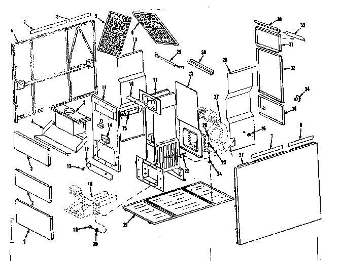 Furnace assemblies Diagram and Parts List for 8676462  Frigidaire Furnace