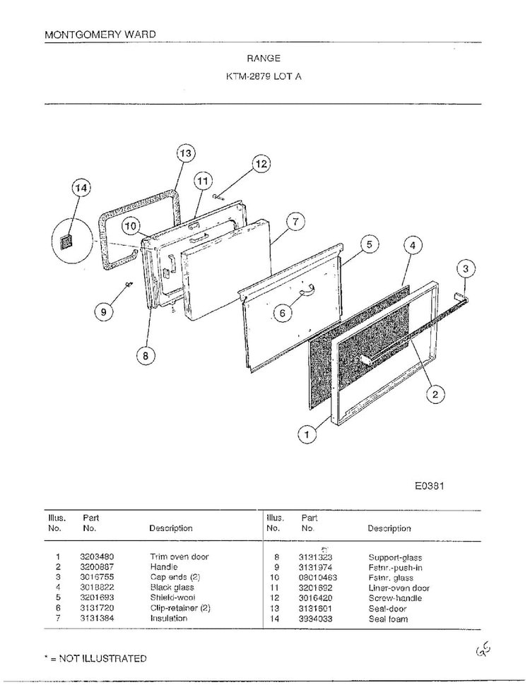 Range Page 15 Diagram and Parts List for 2869A  Frigidaire Range