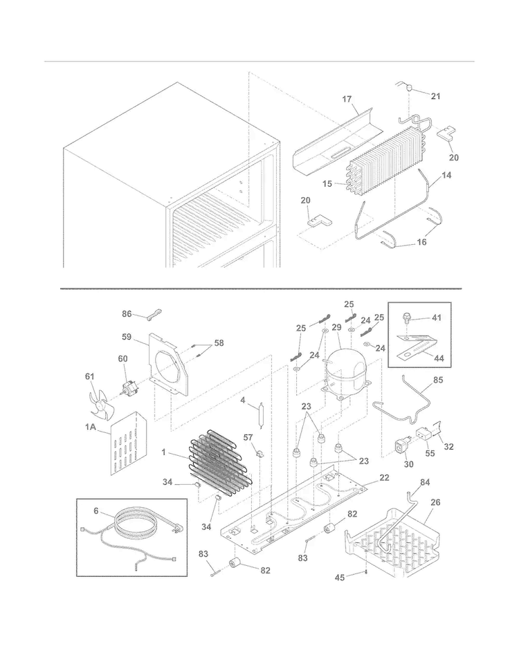 System Diagram and Parts List for FGHT1834KB9  Frigidaire Refrigerator