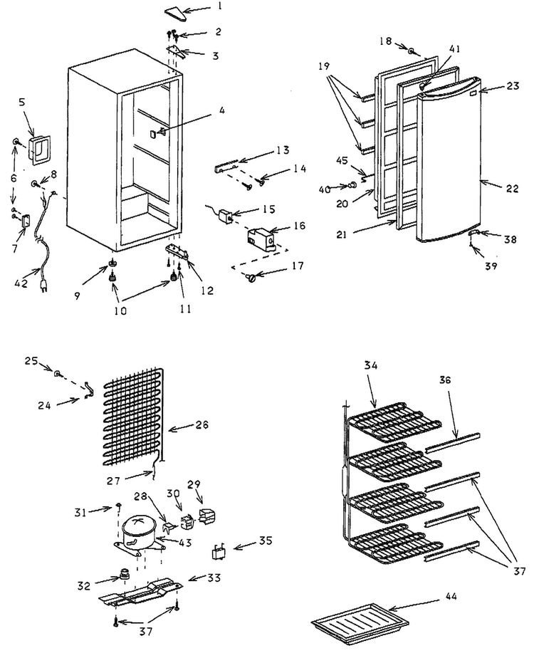 Refrigerator Diagram and Parts List for 56429701992  Kenmore Refrigerator