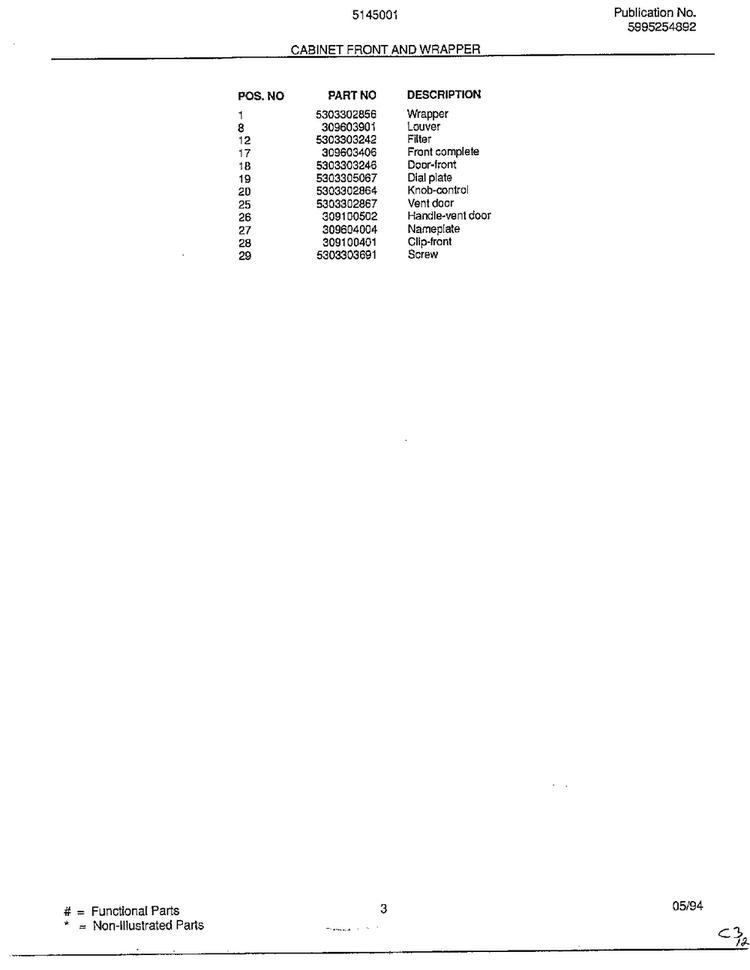 Cabinet Front And Wrapper Page 2 Diagram and Parts List for 5145001B  Frigidaire Air Conditioner