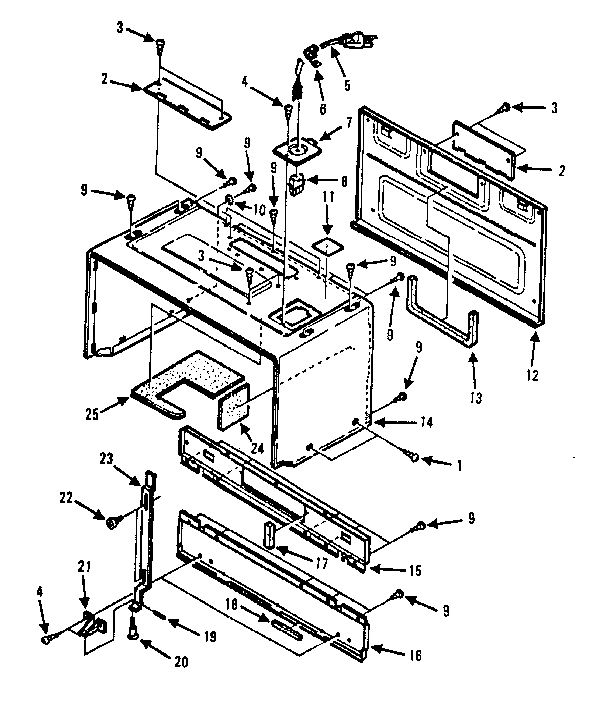 Outer Wrap Parts Diagram and Parts List for 5648775380  Kenmore Microwave