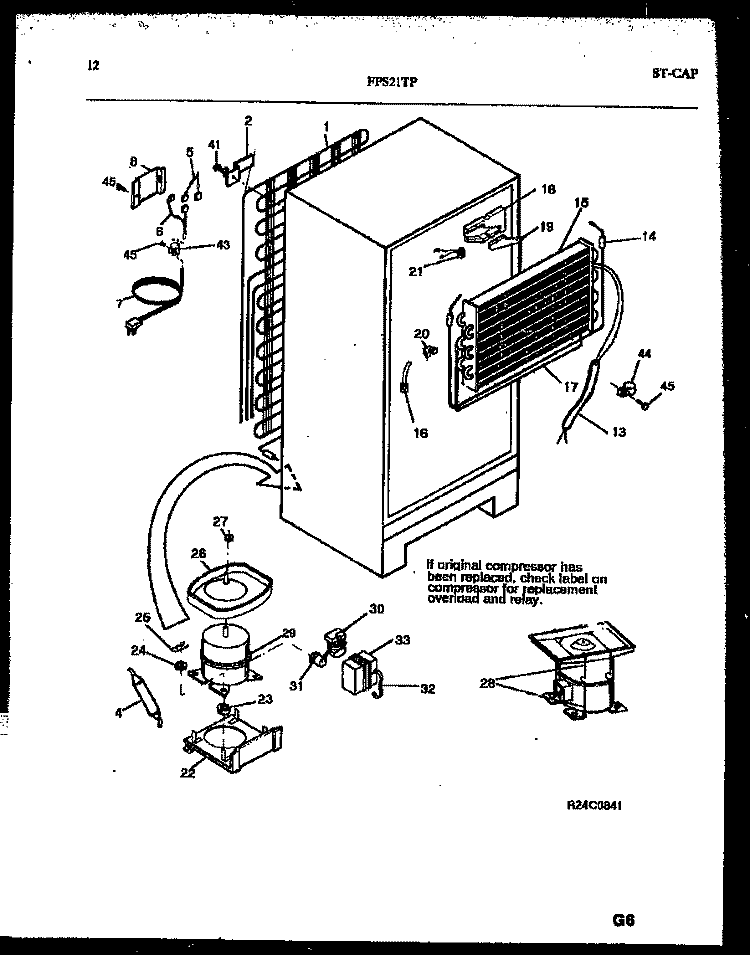 SYSTEM AND AUTOMATIC DEFROST PARTS Diagram and Parts List for FPS21TPL0  Frigidaire Refrigerator
