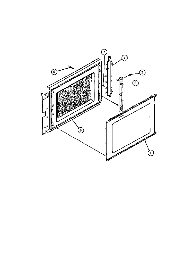DOOR Diagram and Parts List for 57-5709-10-03  Tappan Microwave Oven Combo