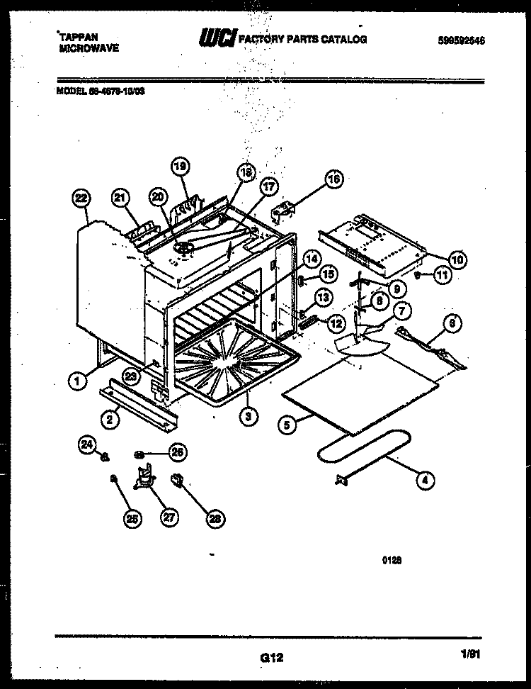 BODY PARTS Diagram and Parts List for 56-4678-10-03  Tappan Microwave