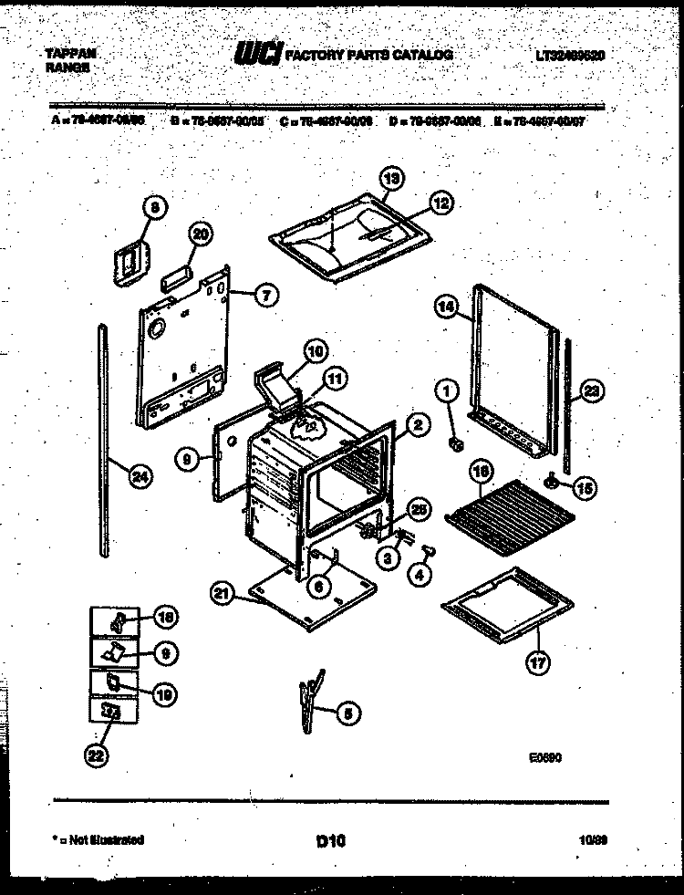 LOWER BODY PARTS Diagram and Parts List for 76-4667-32-06  Tappan Microwave Oven Combo
