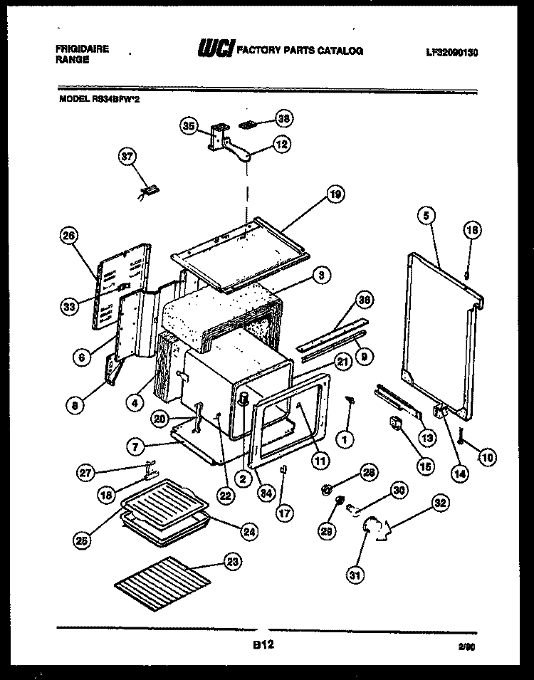 BODY PARTS Diagram and Parts List for RS34BFW2  Frigidaire Range