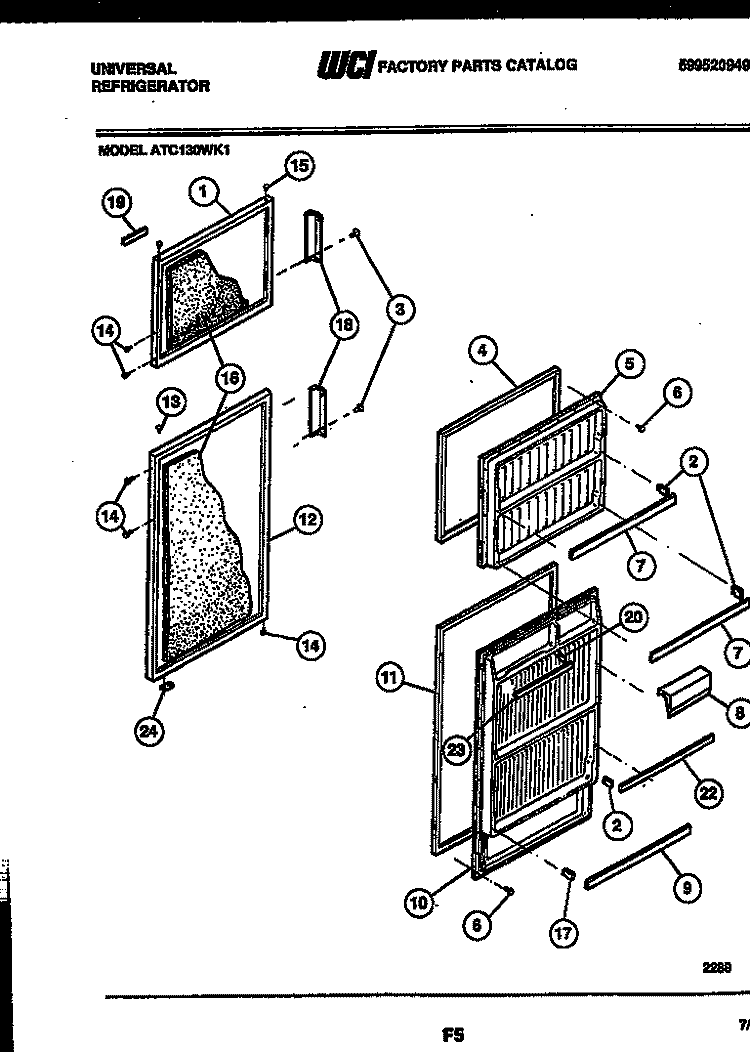 DOOR PARTS Diagram and Parts List for ATC130DK1  Uni Refrigerator