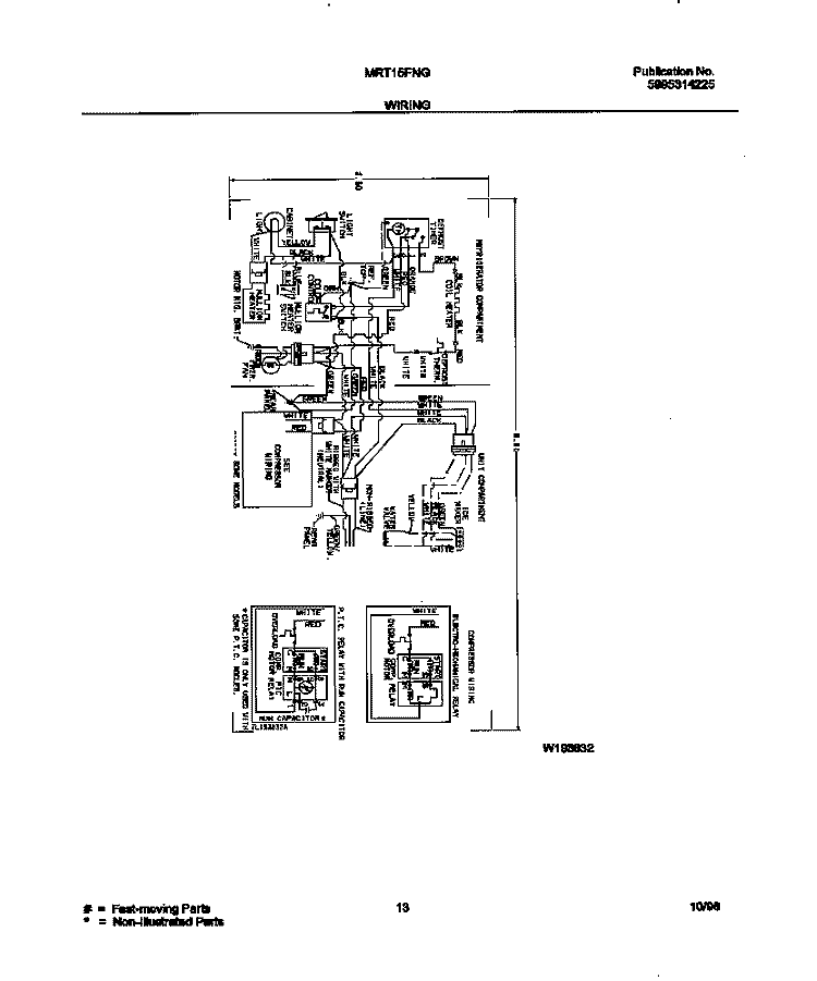 WIRING DIAGRAM Diagram and Parts List for MRT15FNGD0  Frigidaire Refrigerator
