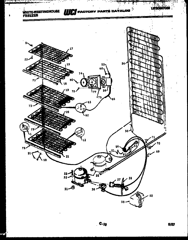 SYSTEM AND ELECTRICAL PARTS Diagram and Parts List for FU134JRW4  Frigidaire Freezer