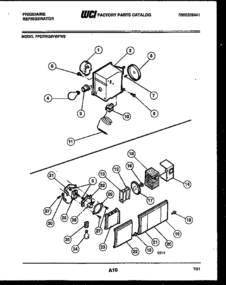 REFRIGERATOR CONTROL ASSEMBLY, DAMP Diagram and Parts List for FPCEW24VWPW0  Frigidaire Refrigerator